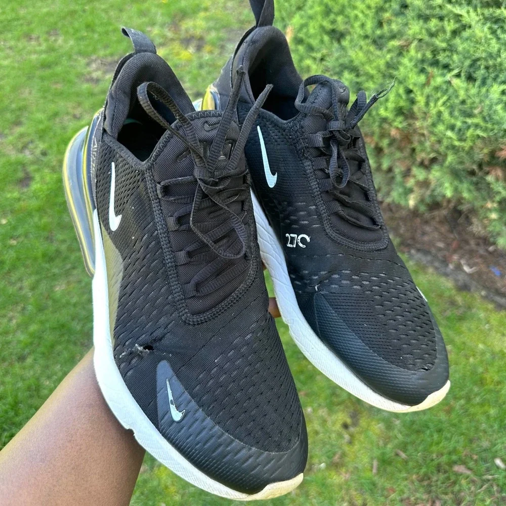 Nike Air Max 270 Men's Athletic Shoes Size 12 Black Anthracite White - Picture 13 of 14